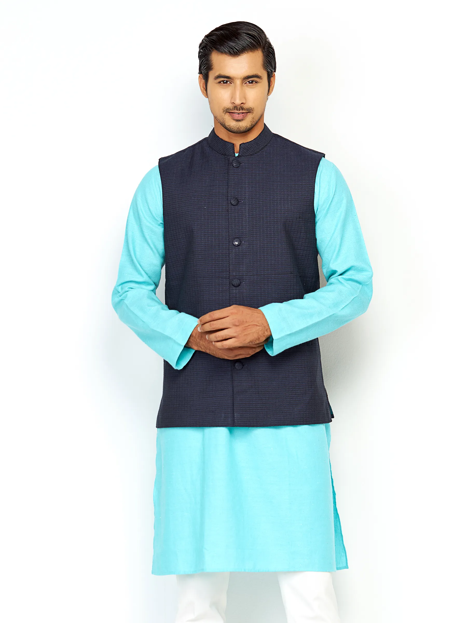 Midnight Blue Cotton Waistcoat